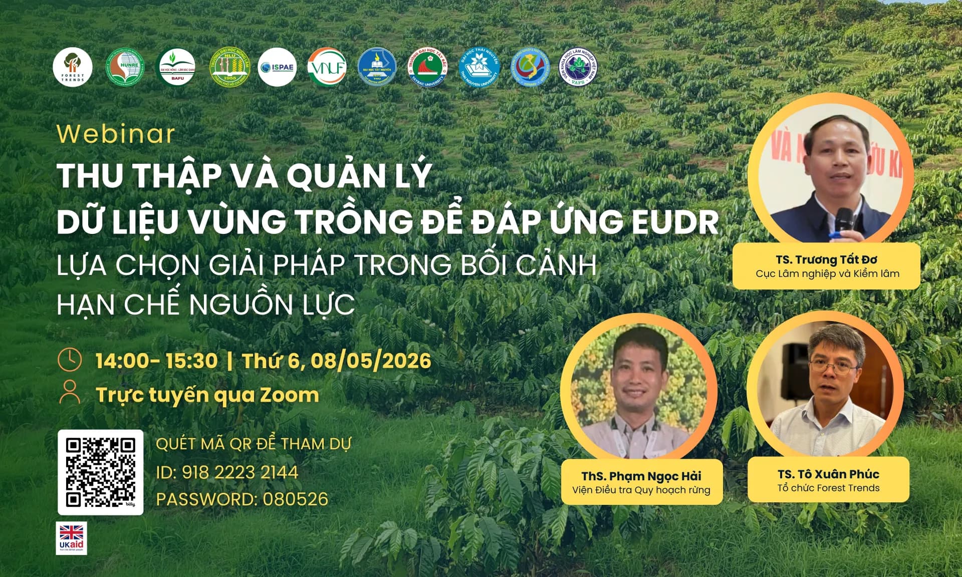 Webinar: Thu thập và quản lý dữ liệu vùng trồng để đáp ứng EUDR: Lựa chọn giải pháp trong bối cảnh hạn chế nguồn lực