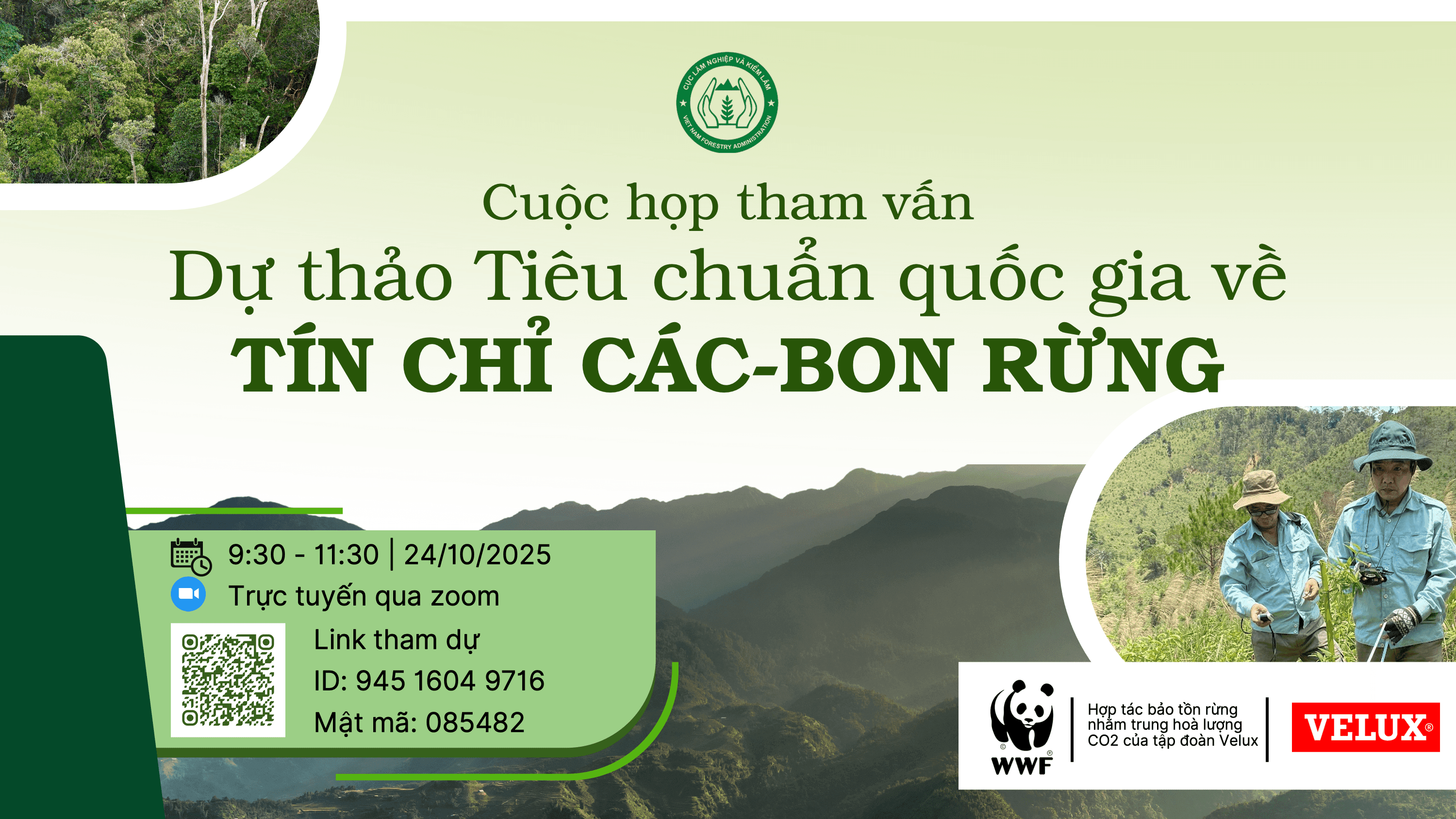 Cuộc họp tham vấn: Dự thảo Tiêu chuẩn quốc gia về tín chỉ các-bon rừng