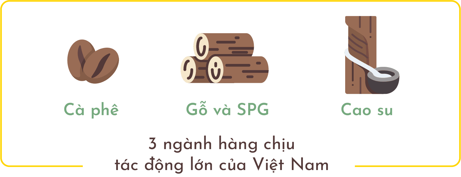 Ba ngành hàng chịu tác động lớn tại Việt Nam: cà phê, gỗ và cao su