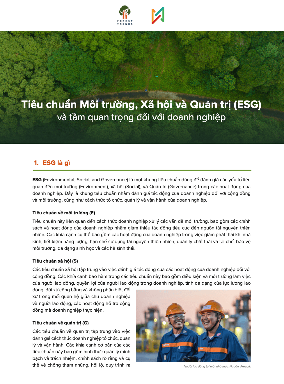 Tiêu chuẩn Môi trường, Xã hội, Quản trị (ESG) và tầm quan trọng với doanh nghiệp