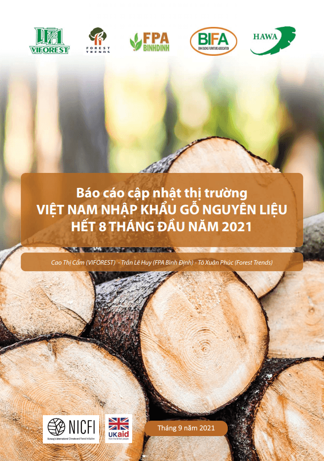 Việt Nam nhập khẩu gỗ nguyên liệu hết 8 tháng 2021