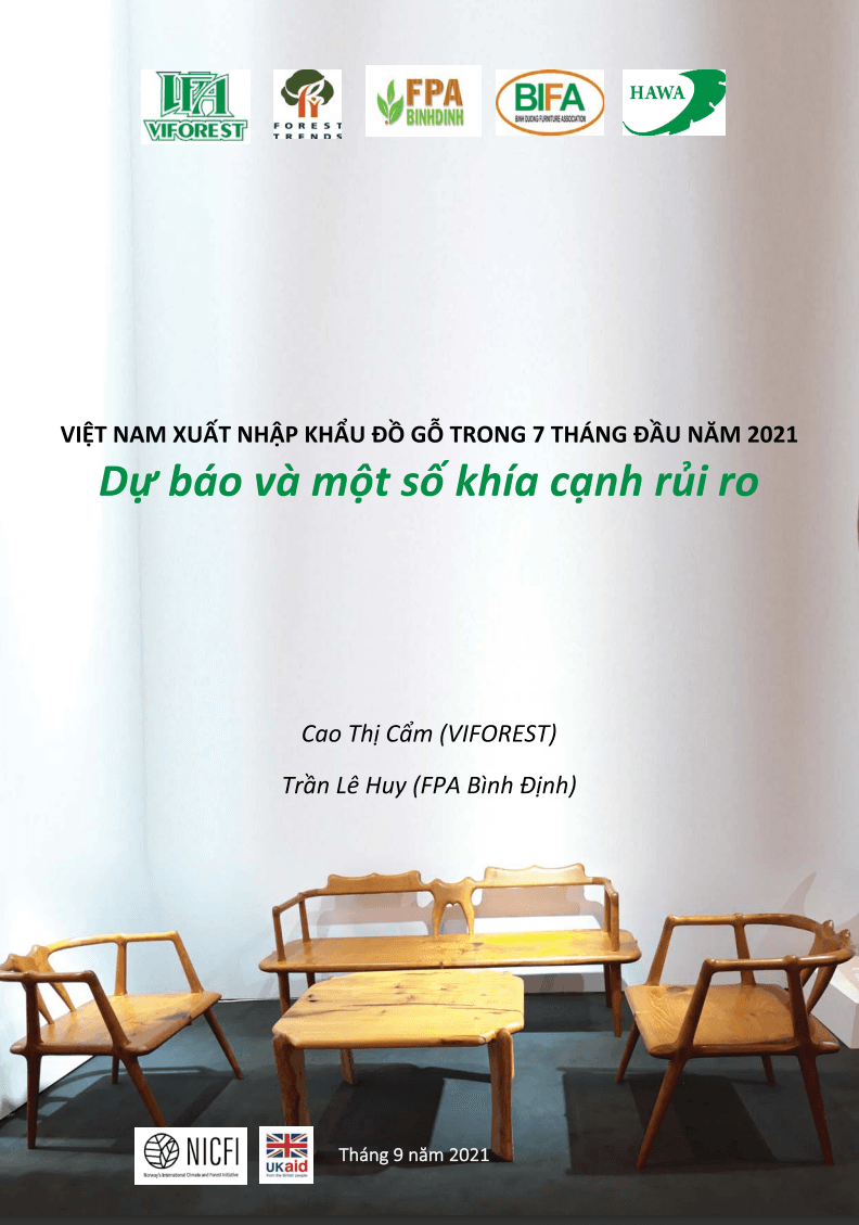 Việt Nam xuất nhập khẩu đồ gỗ trong 7 tháng đầu năm 2021