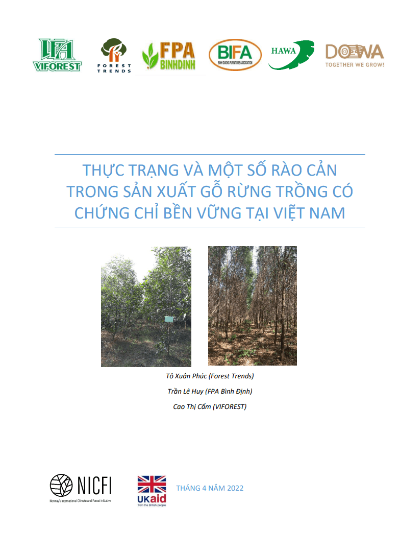 Thực trạng và một số rào cản trong sản xuất gỗ rừng trồng có chứng chỉ bền vững tại Việt Nam