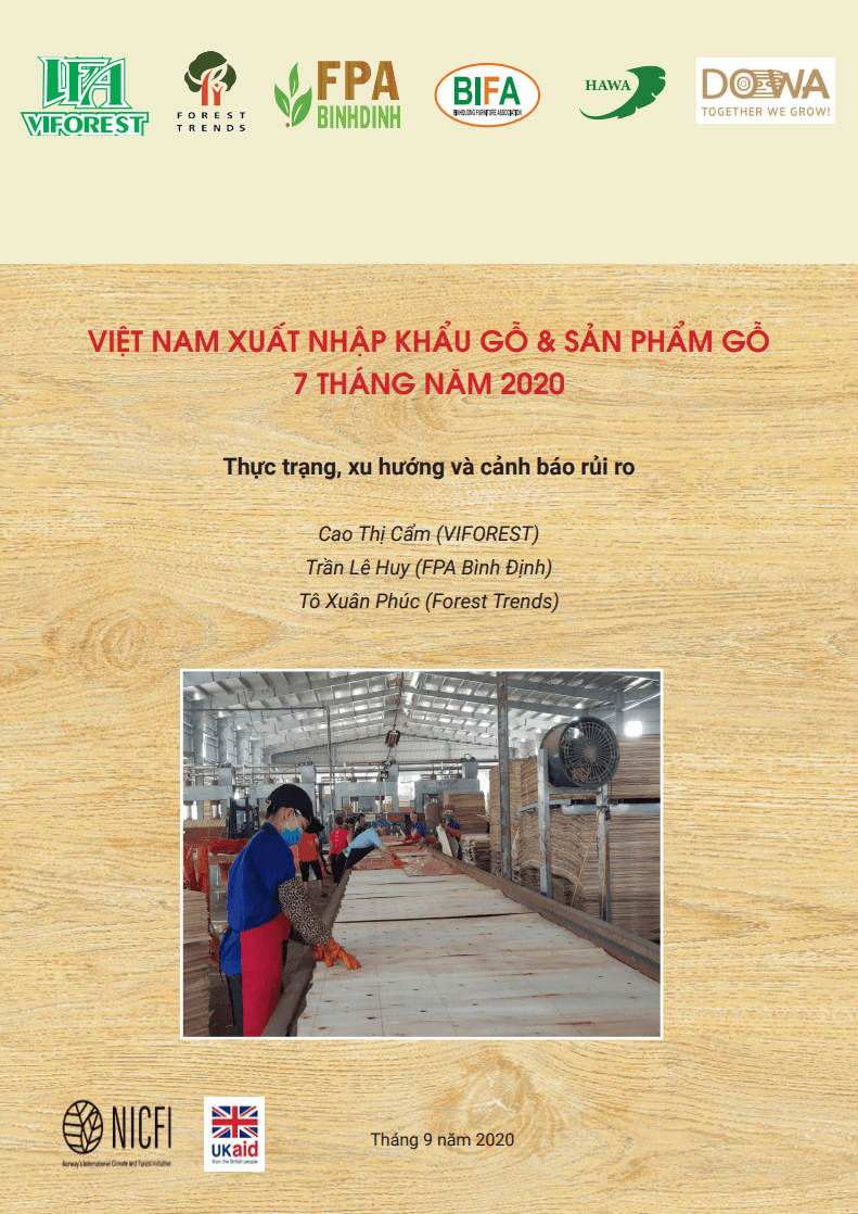 Xuất khẩu gỗ và sản phẩm gỗ Việt Nam 7 tháng năm 2020