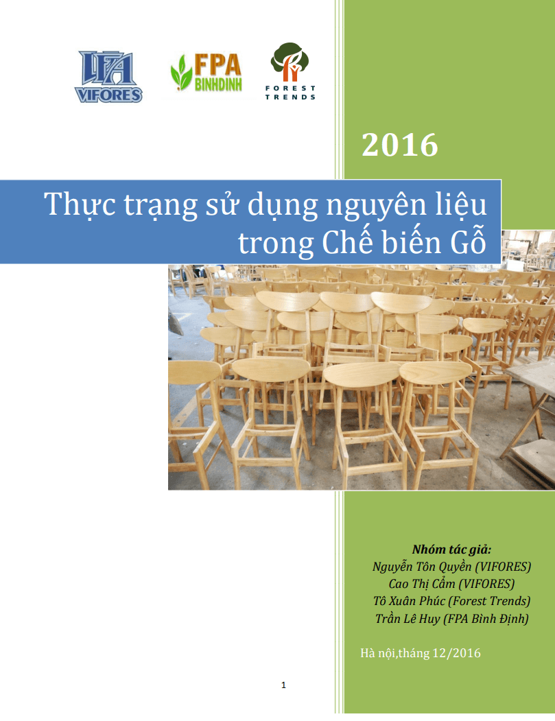 Thực trạng sử dụng nguyên liệu trong Chế biến gỗ
