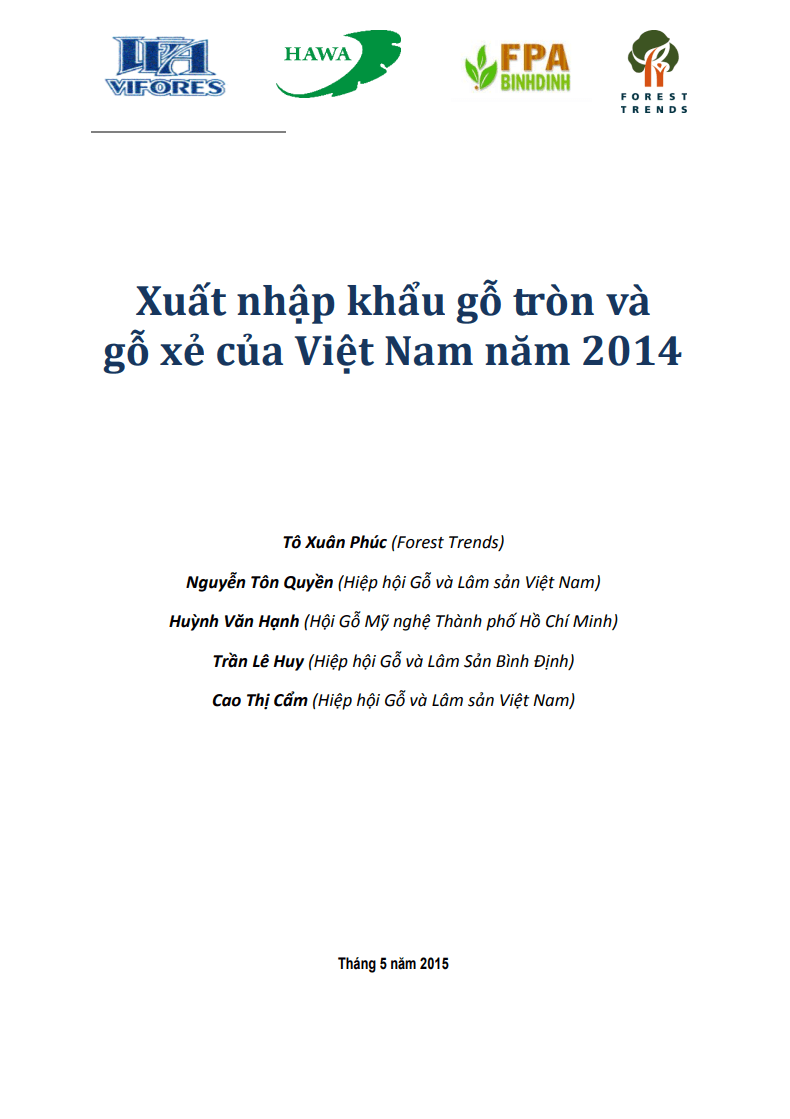Xuất nhập khẩu gỗ tròn và gỗ xẻ của Việt Nam năm 2014