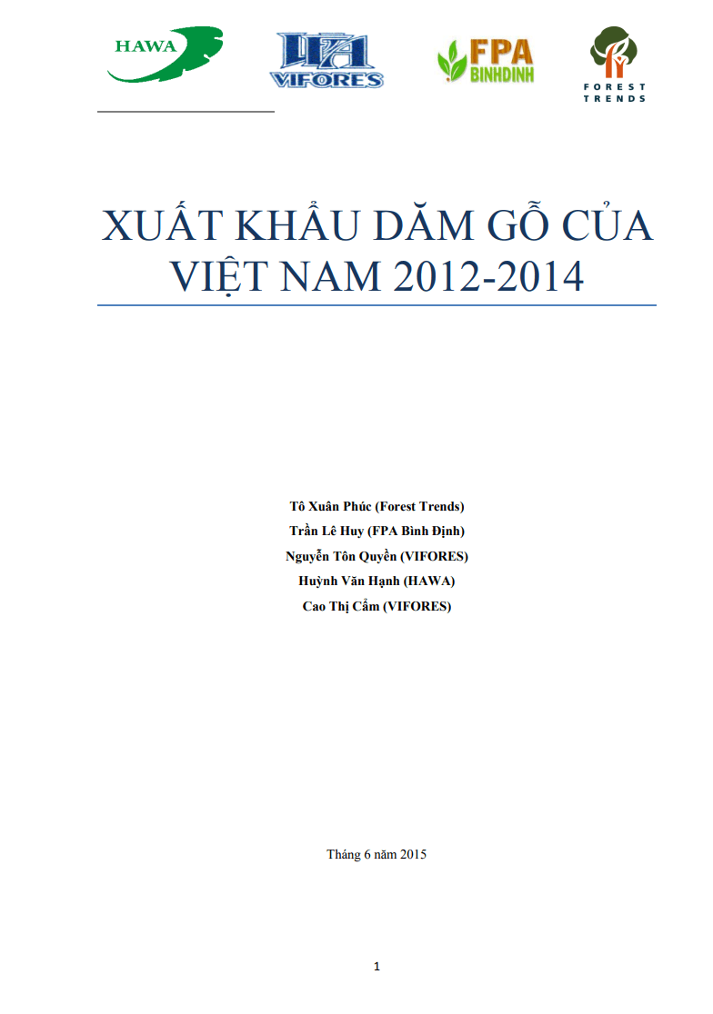Xuất khẩu dăm gỗ của VN 2012-2014