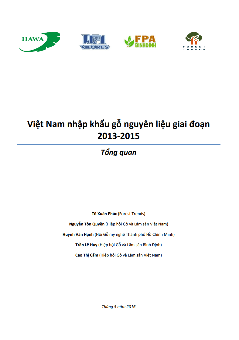 Việt Nam nhập khẩu gỗ nguyên liệu giai đoạn 2013-2015