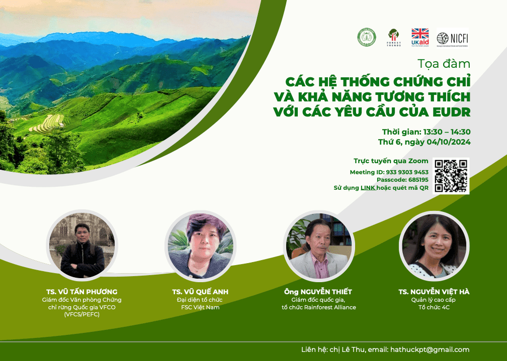 Toạ đàm: Các hệ thống chứng chỉ tự nguyện và tính tương thích với các yêu cầu EUDR
