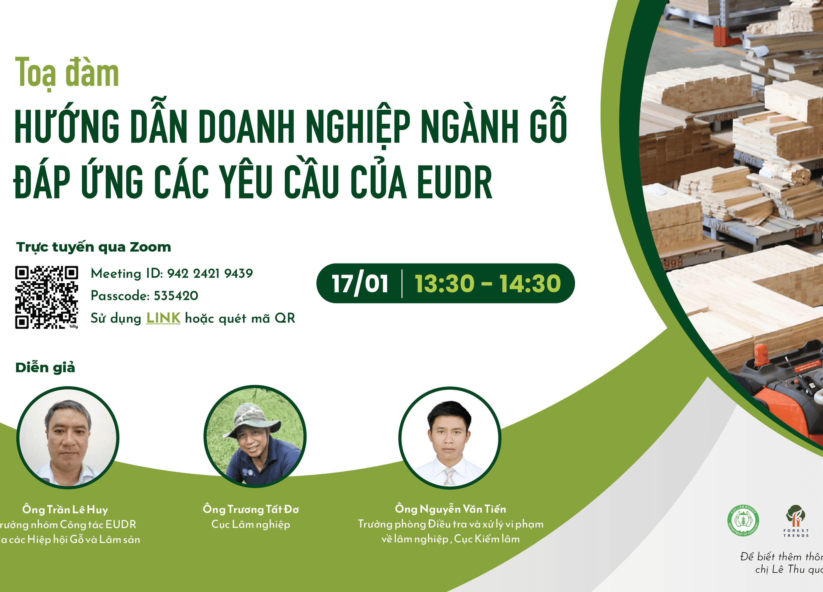 Toạ đàm: Hướng dẫn doanh nghiệp ngành gỗ đáp ứng các yêu cầu của EUDR