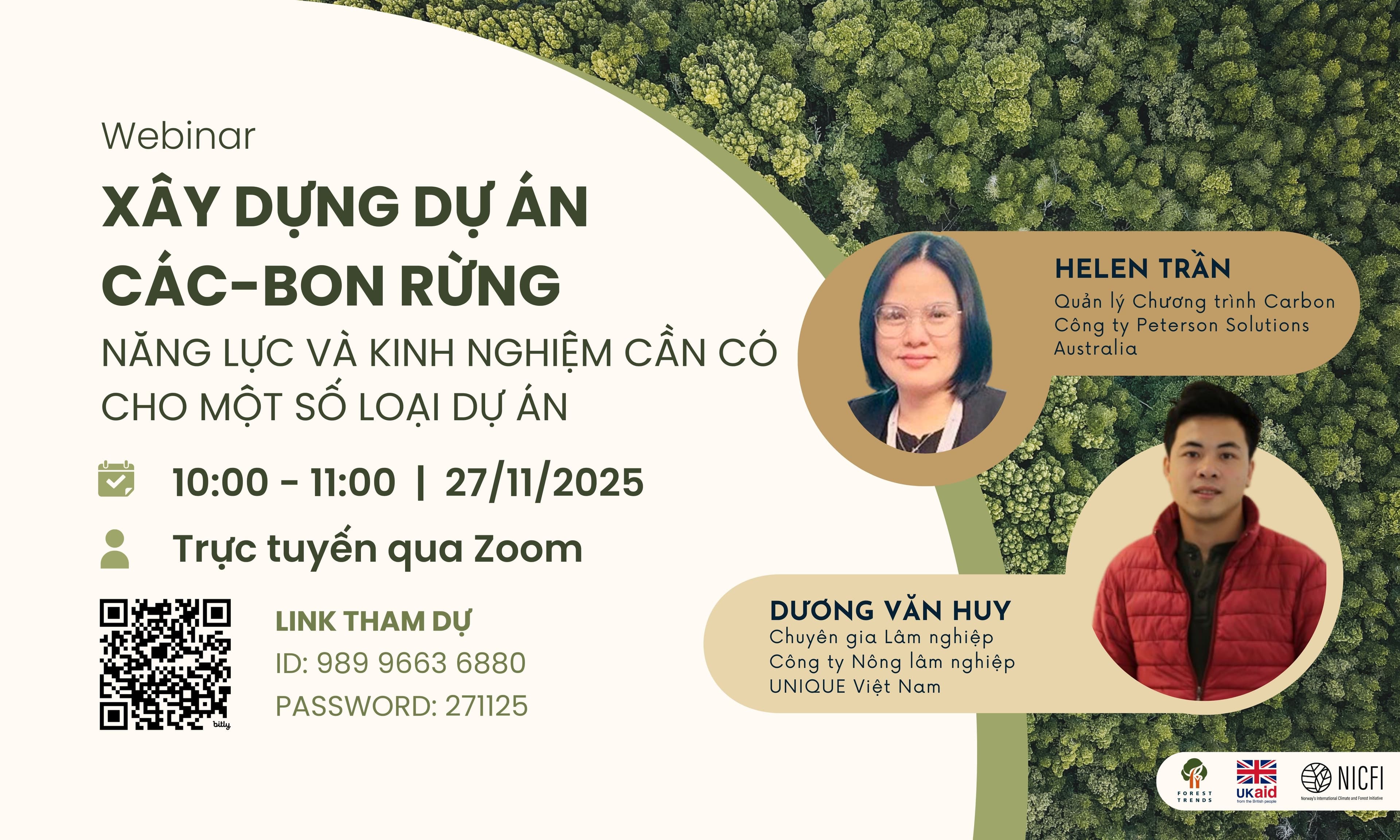 Webinar Xây dựng dự án các-bon rừng: năng lực và kinh nghiệm cần có cho một số loại dự án
