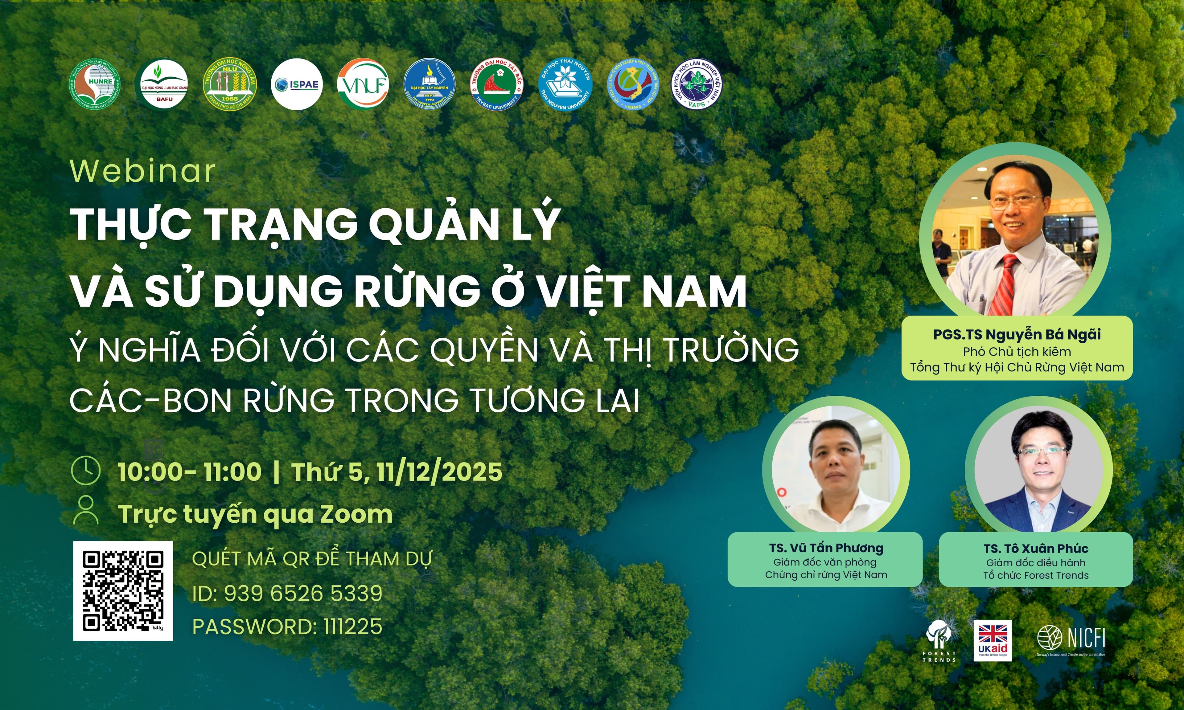 Webinar Thực trạng quản lý và sử dụng rừng ở Việt Nam – Ý nghĩa đối với các quyền và thị trường các-bon rừng trong tương lai